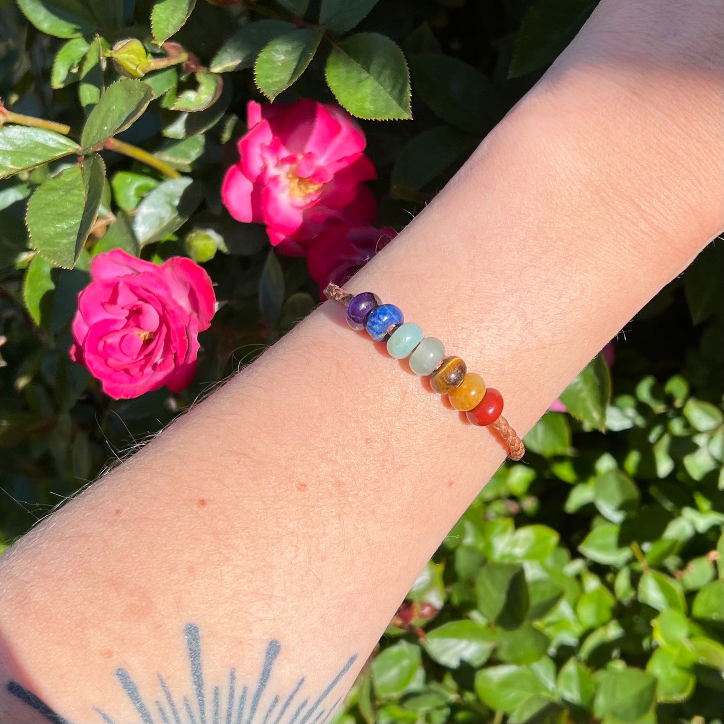7-Chakra & Vegan Leather Bracelet